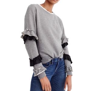 J Crew Ruffle Sleeve Top Size M